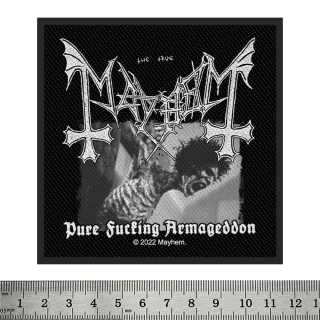 Sew on patch Mayhem "Pure Fucking Armageddon" (ofp-003)