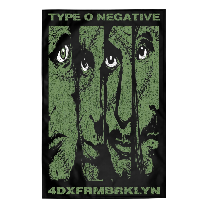 Flag (textile poster) TYPE O NEGATIVE - 4DXFRMBRKLN (fol-008)