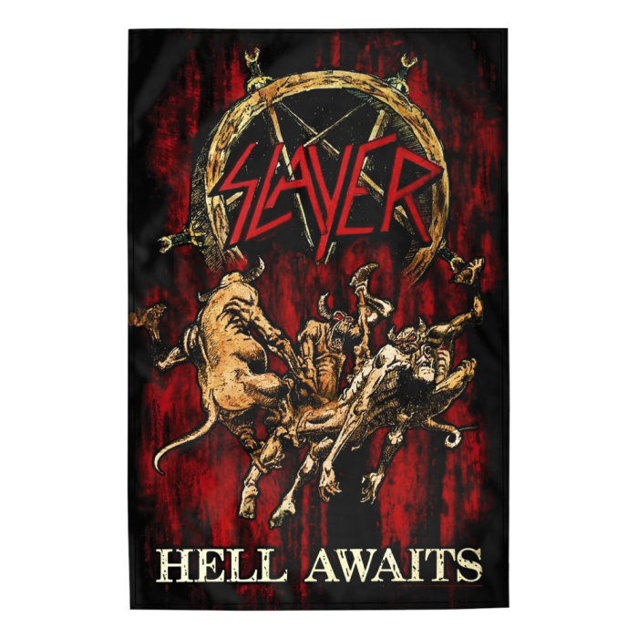 Flag (textile poster) SLAYER - HELL AWAITS (fol-019)
