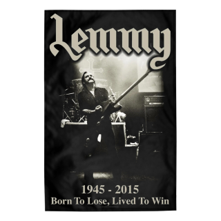 Flag (textile poster) LEMMY - LIVED TO WIN (fol-036)