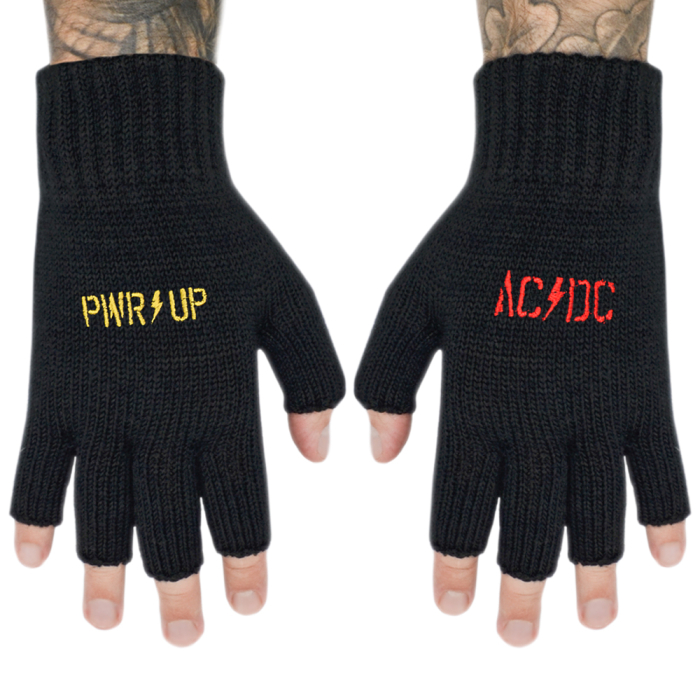 Fingerless gloves AC/DC - PWR UP / LOGO (gol-007)
