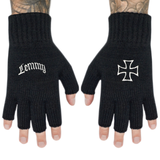 Fingerless gloves LEMMY - LOGO & IRON CROSS (gol-014)