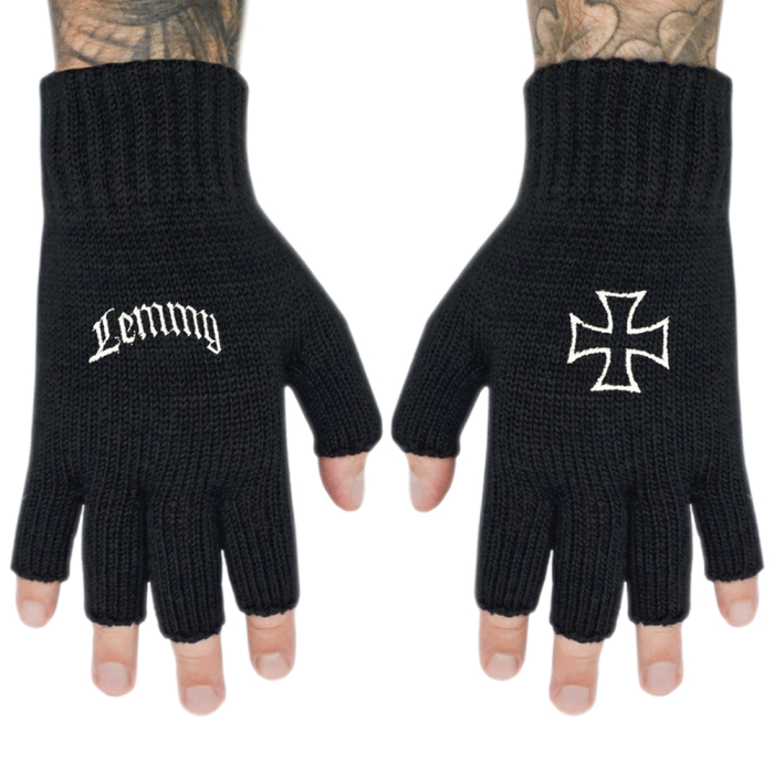 Fingerless gloves LEMMY - LOGO & IRON CROSS (gol-014)