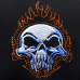 Burning Skull (Orange) Embroidered Baseball Cap