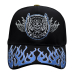 Born To Ride(Blue Flame, Skull and Wings) Embroidered Baseball Cap