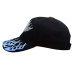 Born To Ride(Blue Flame, Skull and Wings) Embroidered Baseball Cap