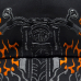 Motorcycle (Black and Orange Flame) Embroidered Baseball Cap
