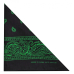 Green Paisley on a Black Background Bandana