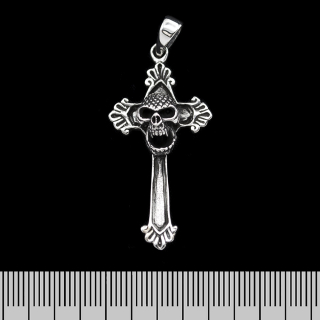 Skull on a Cross (925 Silver) Pendant