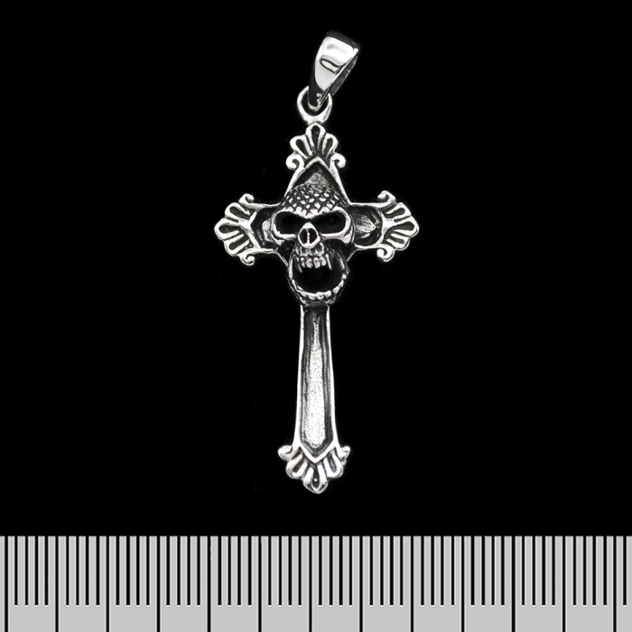 Skull on a Cross (925 Silver) Pendant