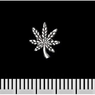 Cannabis Leaf 2 (925 Silver) Stud Earring