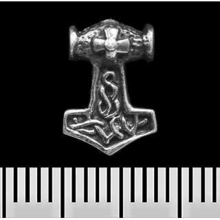 Thor's Hammer a Pattern (925 Silver) (st-002) Stud Earring