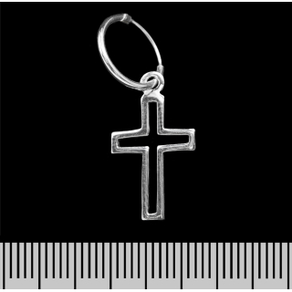 Earring with a Cross (Big) (Silver 925) (eas-084)