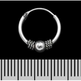 Earring with a Pattern (Ball) (Silver 925) (eas-086)