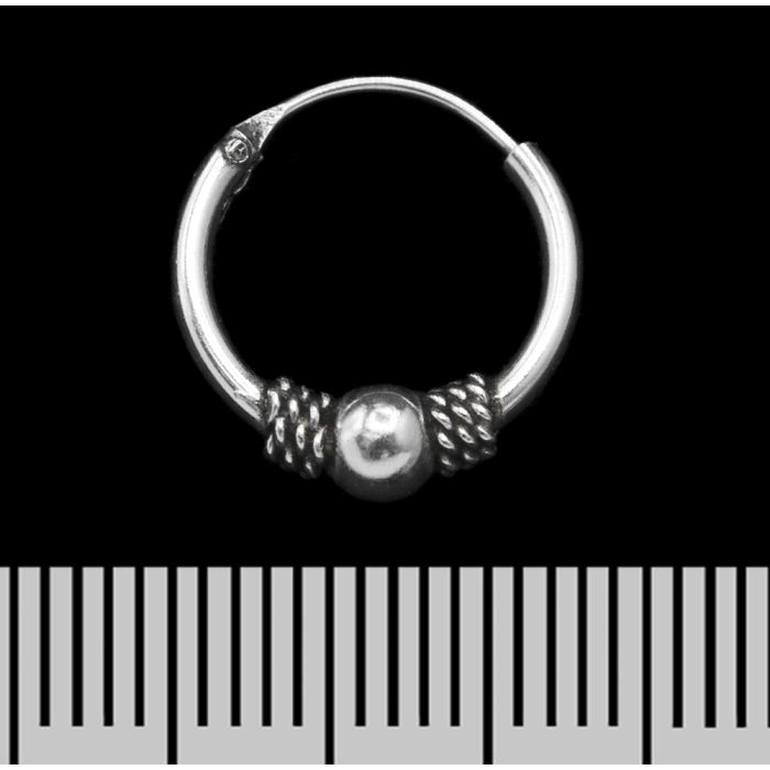 Earring with a Pattern (Ball) (Silver 925) (eas-086)