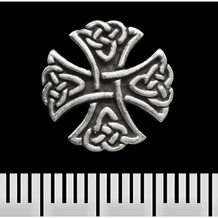 Cross with a Celtic Pattern (925 Silver) (st-008) Stud Earring