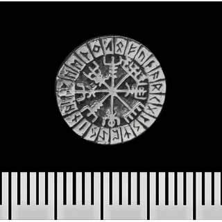 Aegishjalmur (Helm of Awe) in a Runic Circle (925 Silver) (st-020) Stud Earring