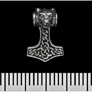 Thor's Hammer (Fenrir) (925 Silver) (st-023) Stud Earring