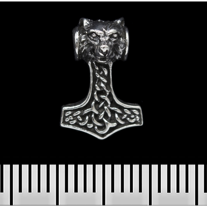 Thor's Hammer (Fenrir) (925 Silver) (st-023) Stud Earring