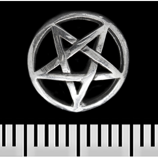 Pentagram in a Circle (925 Silver) (st-032) Stud Earring