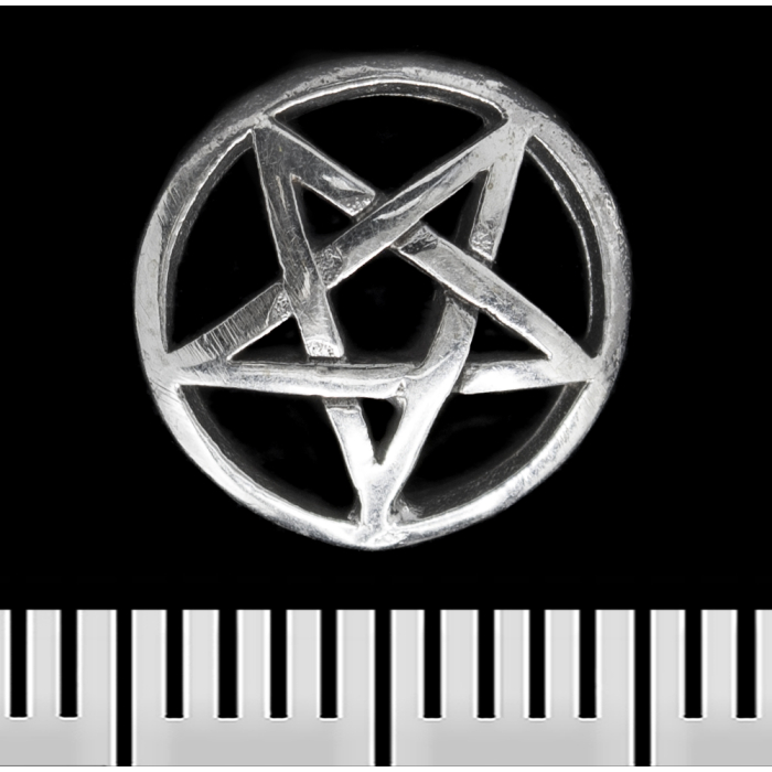 Pentagram in a Circle (925 Silver) (st-032) Stud Earring