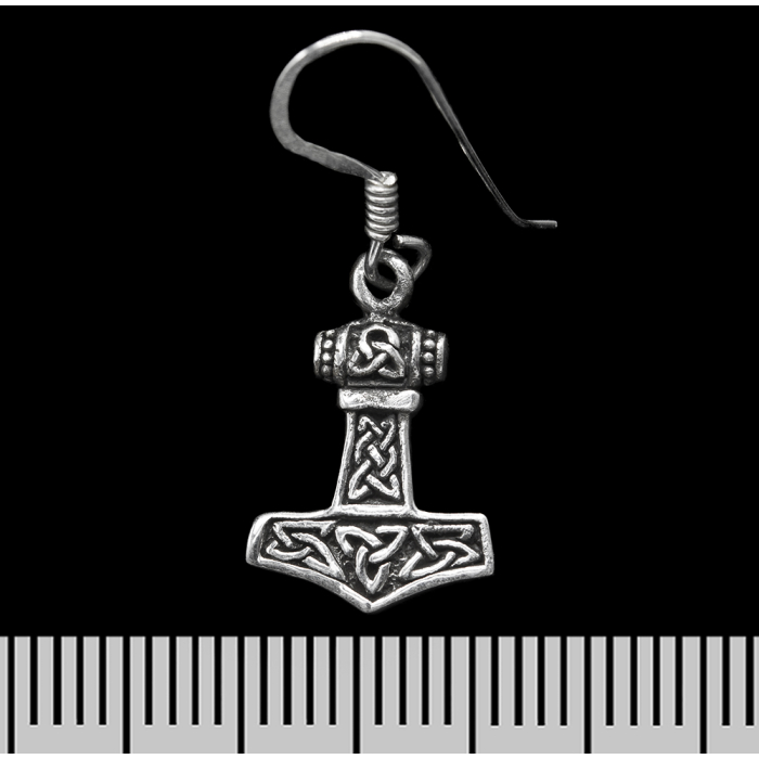 Thor's Hammer (Triquetra) (925 Silver) Earring-Hook