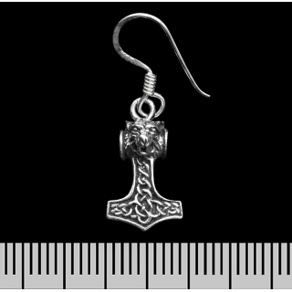 Thor's Hammer (Fenrir) (925 Silver) Earring-Hook