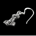 Thor's Hammer (Skull) (925 Silver) Earring-Hook