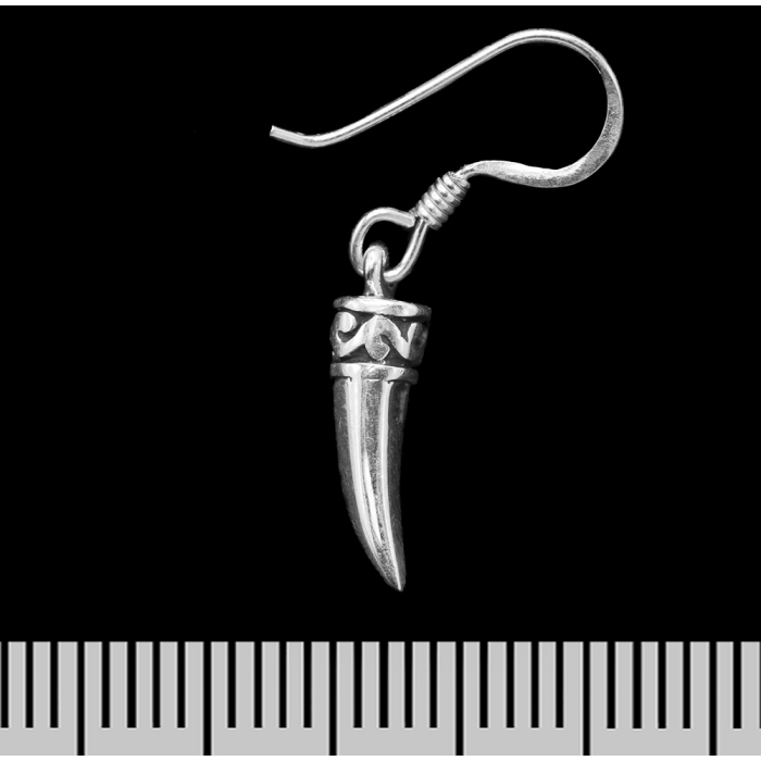 Fang with a Pattern (925 Silver) Earring-Hook
