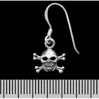Pirate Skull (925 Silver) Earring-Hook