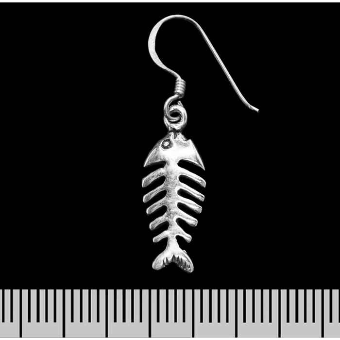 Fish Skeleton (925 Silver) Earring-Hook