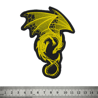Golden Dragon Embroidered Patch