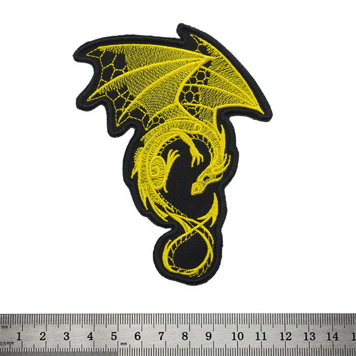 Golden Dragon Embroidered Patch