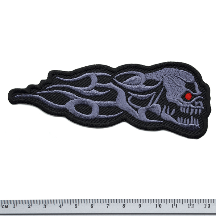 Fire Skull (stp-007) Thermo Embroidered Patch