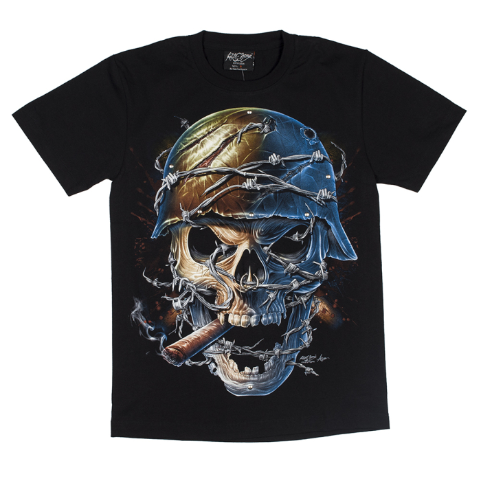 Skull with Barbed Wire (3D, Glowing in the Dark) T-Shirt