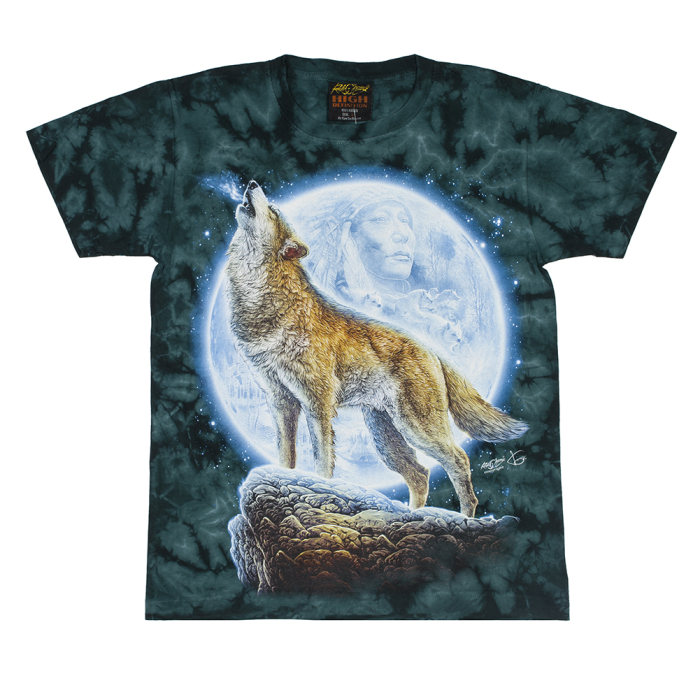Howling Wolf on the Background of a Full Moon T-Shirt
