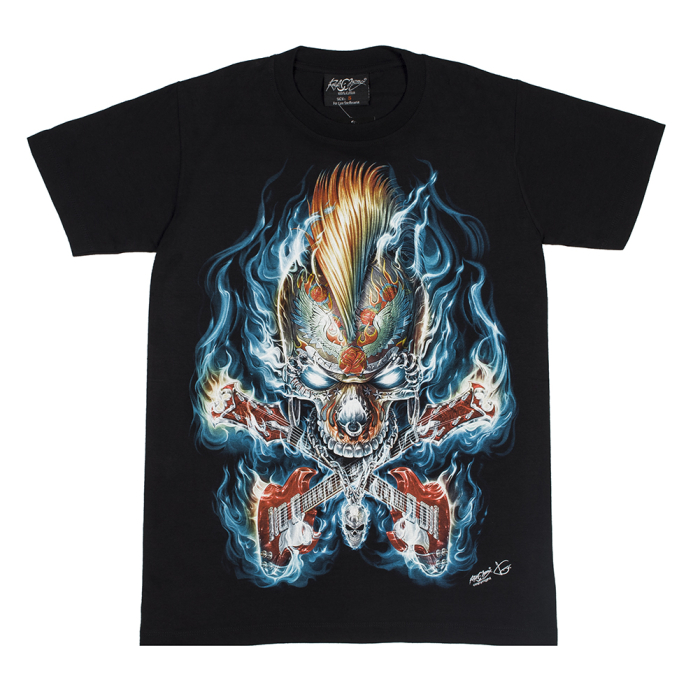 Tattoo Skull and Guitars (Glows in the Dark) T-Shirt