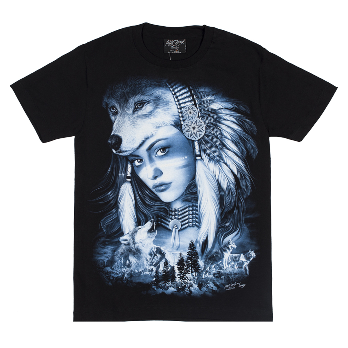 Girl and Wolves (Glowing in the Dark) T-Shirt