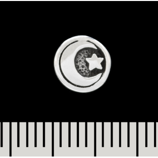 Crescent and Star (925 Silver) (st-035) Stud Earring