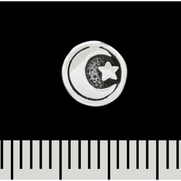 Crescent and Star (925 Silver) (st-035) Stud Earring