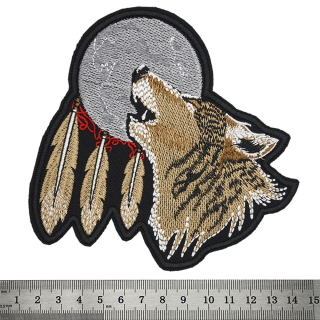 Wolf Howling At the Moon (Dream Catcher) Embroidered Patch