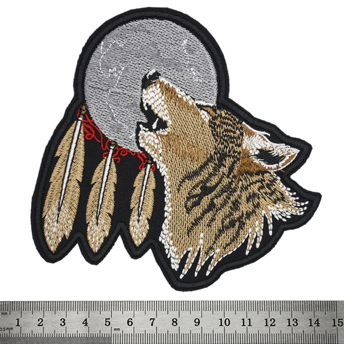 Wolf Howling At the Moon (Dream Catcher) Embroidered Patch