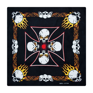 Iron Cross (Burning Skulls) Bandana