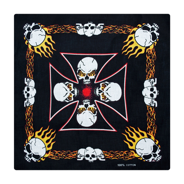 Iron Cross (Burning Skulls) Bandana Iron Cross (Burning Skulls) Bandana