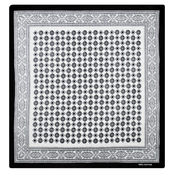 Indian Pattern (Black and White) Bandana