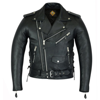 Leather Biker Jacket Rockway (Classic, Two Zippers)