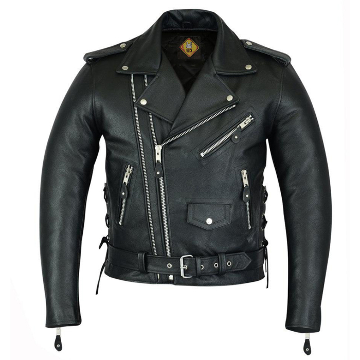 Leather Biker Jacket Rockway (Classic, Two Zippers)