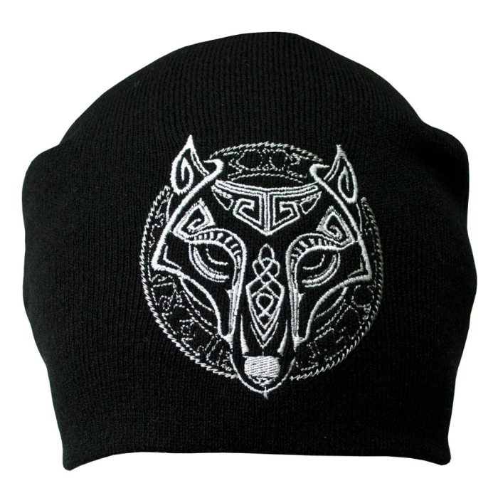 Wolf (Fenrir) Black Hat with Embroidery