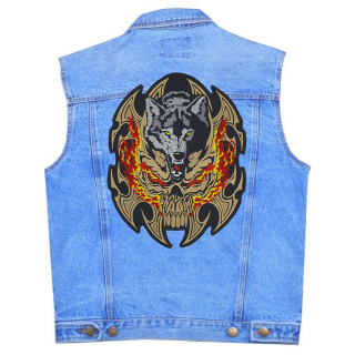 Wolf (Fiery Skull) Back Embroidered Patch