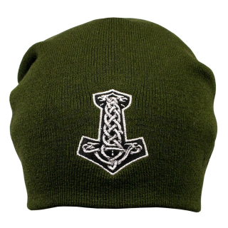 Thor's Hammer (Runes) Olive Hat with Embroidery